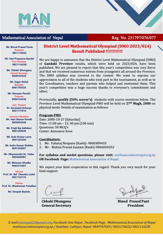 Result for Gandaki Province published