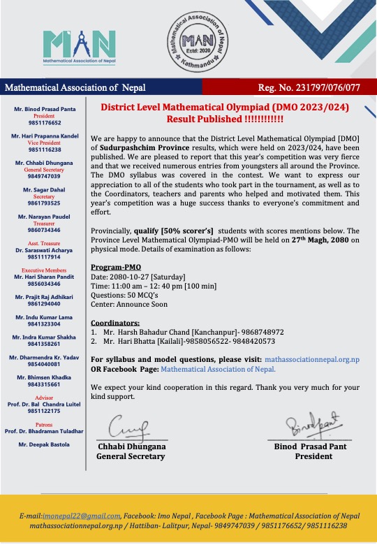 Sudurpaschim Result has been published