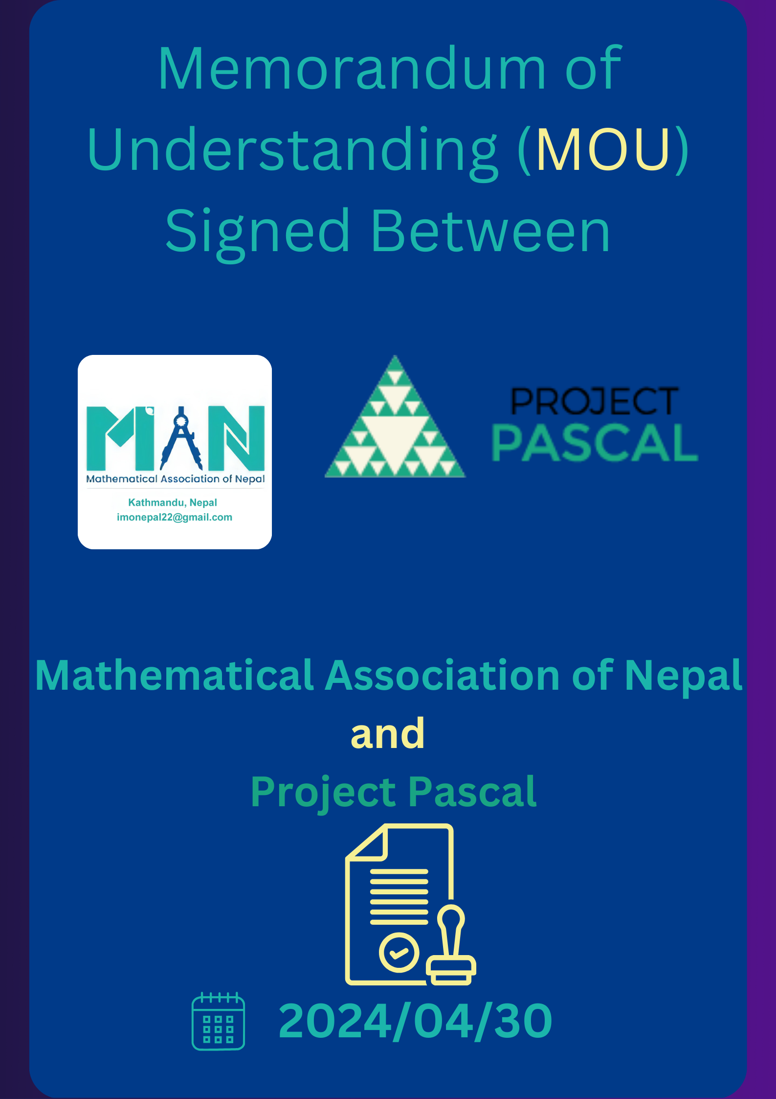 MOU Signed between MAN and Project PASCAL